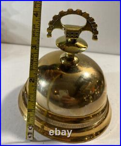 Solid Bronze Bell Ornate Brass Top Hotel Working Service Desk Vintage Antique