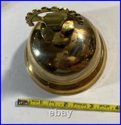 Solid Bronze Bell Ornate Brass Top Hotel Working Service Desk Vintage Antique