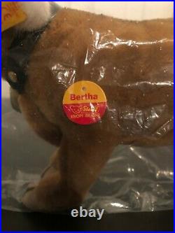 Steiff Bertha Cow 072925 32cm Leather Collar withBrass Bell New in Plastic
