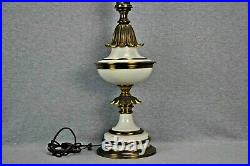 Stiffel Hollywood Regency Style Torchiere Buffet Lamps Glass Diffusers Lot of 2