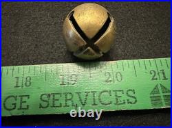 String of 34 1 Antique 1878 Brass Sleigh Bells Great Bells, Strap Not So Much