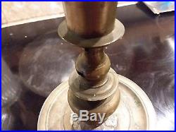 Sublime 17thC LOW BELL Period Antique Brass Candlestick Touchmarked HANS DORSCH