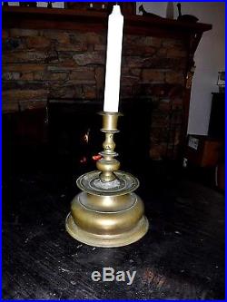 Sublime 17thC LOW BELL Period Antique Brass Candlestick Touchmarked HANS DORSCH