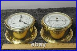 Swift Model 413 Marine Bell Clock and matching barometer, both working