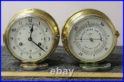 Swift Model 413 Marine Bell Clock and matching barometer, both working