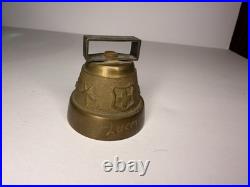 Swiss Brass Cow Bell Vintage W Lucerne On It Made In Switzerland 1 3/4 Tall
