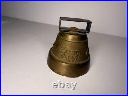 Swiss Brass Cow Bell Vintage W Lucerne On It Made In Switzerland 1 3/4 Tall