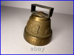 Swiss Brass Cow Bell Vintage W Lucerne On It Made In Switzerland 1 3/4 Tall