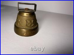 Swiss Brass Cow Bell Vintage W Lucerne On It Made In Switzerland 1 3/4 Tall