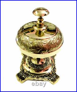 Table Top Brass Bell Antique Nautical Hotel Counter Bell Ornate Reception Bell