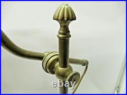Tall Laura Ashley Antique Brass Table Bankers Lamp & Shade