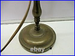 Tall Laura Ashley Antique Brass Table Bankers Lamp & Shade