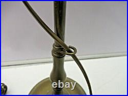 Tall Laura Ashley Antique Brass Table Bankers Lamp & Shade