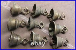 Temple Hanging Brass Home Décor Bells Old 9 Vintage Collectible Item Handmade