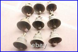 Temple Hanging Brass Home Décor Bells Old 9 Vintage Collectible Item Handmade