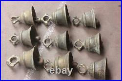 Temple Hanging Brass Home Décor Bells Old 9 Vintage Collectible Item Handmade