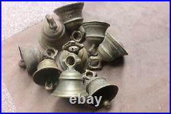 Temple Hanging Brass Home Décor Bells Old 9 Vintage Collectible Item Handmade