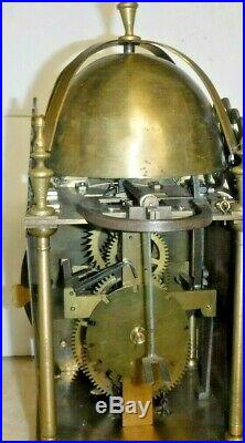 Tho. Moore Ipswich Brass Lantern Clock Top Bell One Weight Single Hand