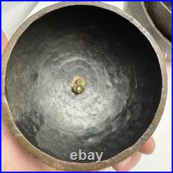 Three Graduated Temple Bells Japanese Or Chinese Metal Hanging Set Needs Repair