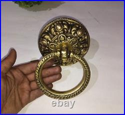 Tibetan Theme Unique Door Bell Brass Filigree Design Door Knocker Home Dec GTX