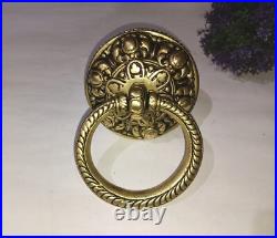 Tibetan Theme Unique Door Bell Brass Filigree Design Door Knocker Home Dec GTX