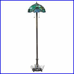 Tiffany Style Handcrafted Pearl Vintage Floor Lamp 16 Shade