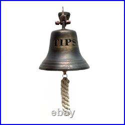 Tips Brass Bar Bell with Antique Verde Green Finish