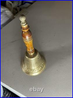 Titanic 1912 London Reproduction Handheld Deck Bell Solid Brass & Wood