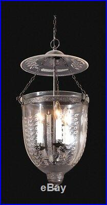Tree of Life Bell Jar Hall Lantern Antique Brass Ceiling Fixture Pendant SM