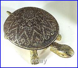 Turtle Call Bell Antique BOJ EIBAR ESPANA \Gold Toned Detailed Engraving Working