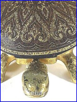 Turtle Call Bell Antique BOJ EIBAR ESPANA \Gold Toned Detailed Engraving Working