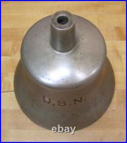 USN UNITED STATES NAVY Old BRASS NICKEL PLATED Retired Nautical Ships Boat Bell