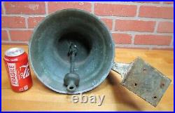 USN UNITED STATES NAVY Old Brass Nickel Bell w Bracket Nautical Ship Boat C-58