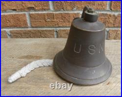 USN, United States Navy, Brass Bell, WWII, with Mounting Bracket