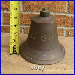 USN, United States Navy, Brass Bell, WWII, with Mounting Bracket