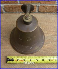 USN, United States Navy, Brass Bell, WWII, with Mounting Bracket