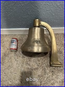 US UNITED STATES NAVY Old Brass Bell with Bracket