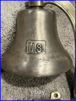 US UNITED STATES NAVY Old Brass Bell with Bracket