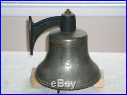 U. S. Navy Brass Quarter Deck Bell with Mount