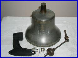 U. S. Navy Brass Quarter Deck Bell with Mount