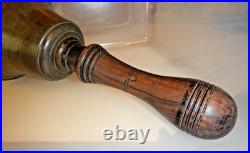 Unique Antique Hand Held Bell Farm/ School Cast Brass 10 Tall 5 1/8 Wide