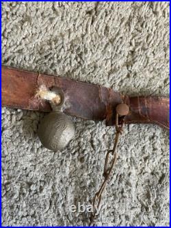 Unique Vintage Dangling Chained 15 Sleigh Bells On Leather Strap 37
