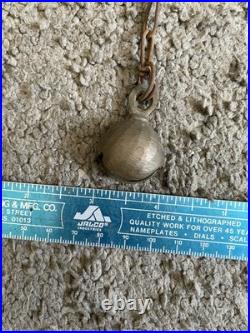 Unique Vintage Dangling Chained 15 Sleigh Bells On Leather Strap 37