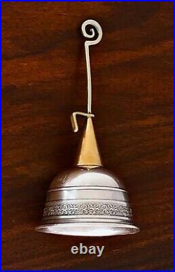 - Unusual MID Century Modern Sterling Silver & Brass Mixed Metal Bell