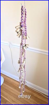 VINTAGE BRASS BELLS ON ROPE SET OF 5-NEVER USE CLEAN 80s-6 BELLS BY UNIT-LOT11
