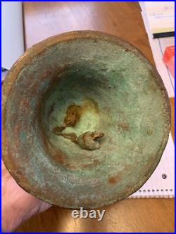 VINTAGE BRONZE MISSION BELL RELIGIOUS SCENES Spanish Colonial 1818 Church