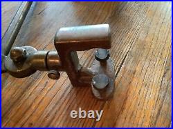 VINTAGE INDUSTRIAL BRASS MACHINE age DESK Clamp On LAMP LIGHT drafting table