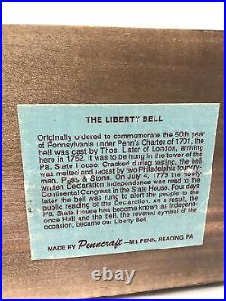 VINTAGE LIBERTY BELL REPLICA WOODEN BASE Penncraft Mt. Penn, Reading, Pa Nice