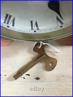 VINTAGE NAUTICAL LARGE SCHATZ BRASS SHIP'S BELL MARINE DECK CLOCK With HINGED LID