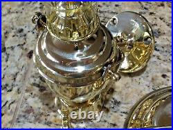 VINTAGE WILCOX CRITTENDEN POLISHED BRASS GIMBALLED MOUNT OIL LAMP WithSMOKE BELL